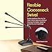 Desktop Gooseneck Wired Microphone System - Table Mounted Corded Voice Condenser Mic with Pop Filter - XLR to 1/4'' Sound Cord - for Karaoke, Conference, Studio Audio Recording - Pyle PDMIKC5 Black