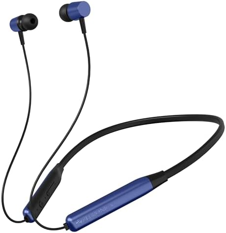 Zebronics in-Ear Wireless Neckband, 20Hrs Playback, Rapid Charging, 10mm Drivers, ENC, Gaming Mode, Dual Pairing, BT v6.0, Magnetic Earbuds, Type-C Charging (Blue)