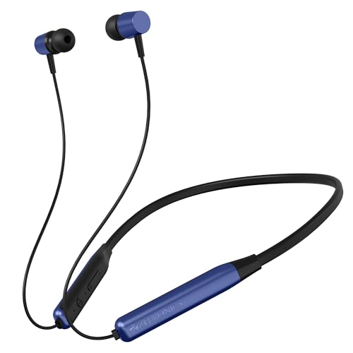 Image of Zebronics in-Ear Wireless Neckband, 20Hrs Playback, Rapid Charging, 10mm Drivers, ENC, Gaming Mode, Dual Pairing, BT v6.0, Magnetic Earbuds, Type-C Charging (Evolve, Blue)