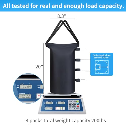Canopy Tent Weights Sand Bags (200 lbs) Set of 4, Heavy Duty 1680D Canopy Weights Sandbags for Instant Outdoor Canopy, Pop Up Sun Shelter, Gazebos, Sunshade - Image 3