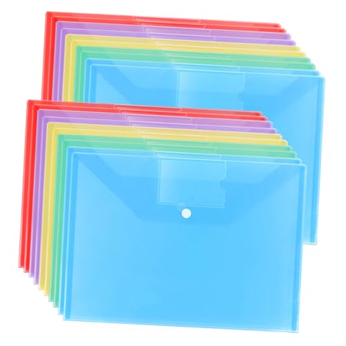 Pochettes à documents A4 plastique PP lot de 20 avec porte-étiquette pour rangement dossier étanche