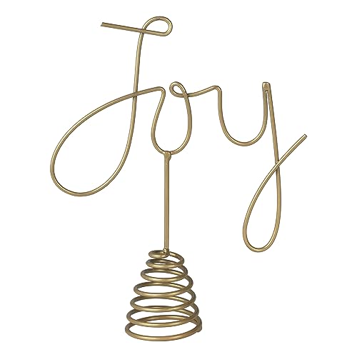 Ginger Ray Gold Metal Joy Decoration Christmas Tree Topper Decorative Accessory, 21cm (H) x 16.3cm (W) - Image 3