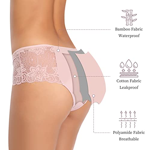 Intiflower Period Underwear For Women, Leakproof Period Panties, Lace Menstrual Underwear Breathable & Soft #TOP1
