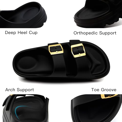 Women's Adjustable Double Strap Orthopedic Sandals - Waterproof High-Resilience EVA Platform Slides with Arch Support, Non Slip Recovery Slippers for Beach Pool Outdoor4