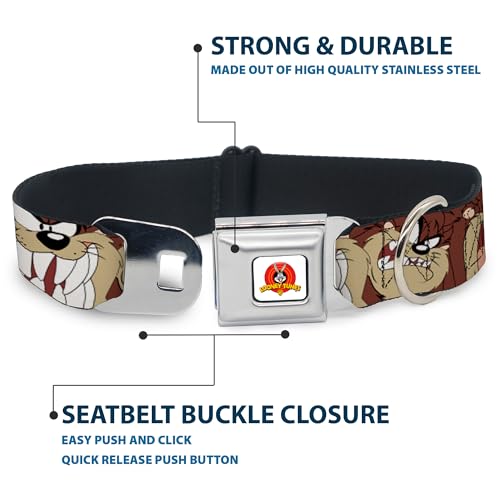 Buckle Down 9–38,1 cm Lta-Looney Morceaux Logo Blanc Collier de Chien – vue 4