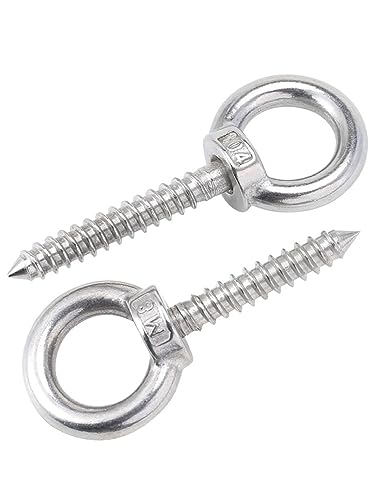 M8, 2 Uds., Cáncamo De Anillo, Pernos De Enganche De Anillo, Tornillo De Ojo De Elevación De Acero Inoxidable 304, Ganchos De Ojal De Anillo De Extremo De Madera, Autorroscantes