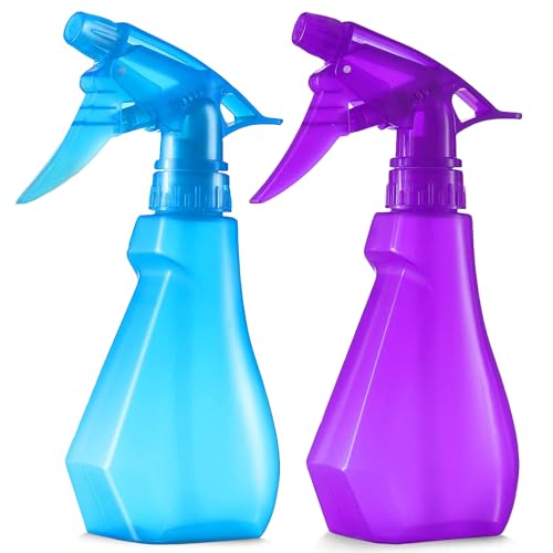 DilaBee 8oz 2-Pack Empty Spray Bottles for Cleaning Heavy Duty Small Spray Bottle for Hair Plant Mister Squirt Bottle for Cats Spritzer Bottles for BBQ - Blue & Purple Water Sprayer - BPA-Free