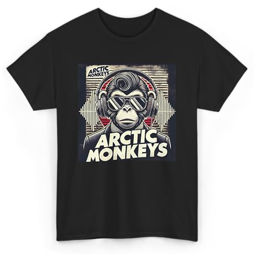 Arctic Monkeys Shirt Cool Monkey Shirt for Fans Artic Monkeys T-Shirt 100% Us Cotton Trendy Band Tee. (US Alpha Large Regular Regular Black 4)