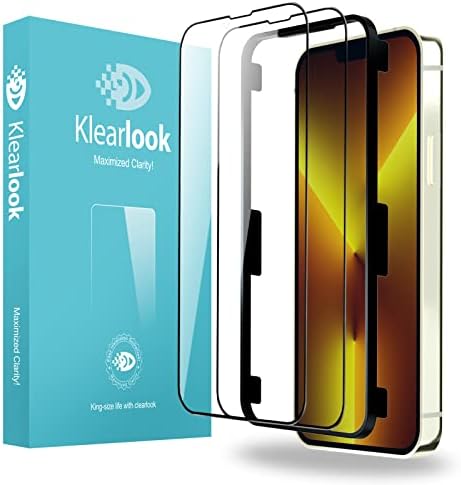 (2 Pack) HD Glass Screen Protector for 6.1" iPhone 13 Pro/iPhone 13,Klearlook Case Friendly/Edge to Edge Cover Clear Curved Tempered Glass Screen Film,Full Screen Cover for iPhone 13/13 Pro(6.1 Inch)