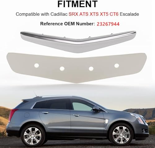 Image of 2 Sets Replacement Interior Posher Cabin Leather Seat Wave Crest Badge Fit for Cadillac ATS XTS XT5 23267944, CHROME