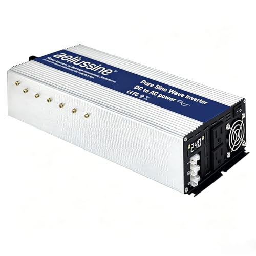 Aeliussine 3000W Pure Sine Wave Inverter-48V DC to 110V 120V AC Power Converter with 2 AC Outlets 48 Volt Power Inverter for Truck Rv Camping Home Emergency Power
