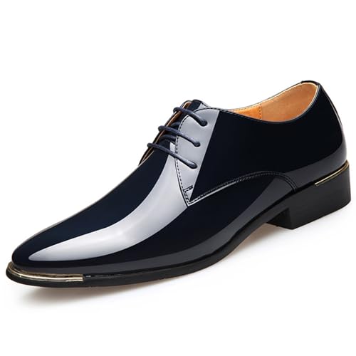 TvzsiY Chaussures De Oxford à Lacets Couleur Unie pour Homme Chaussures De Ville Bout Pointu Classique Chaussures Habillées Mariages en Cuir...
