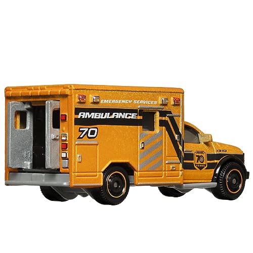 Mattel Matchbox Moving Parts 70 Years Special Edition Die-Cast Vehicle - HMV12 ~ Inspired by 2019 Ram Ambulance ~ 5/5 Orange and Black