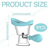 CAREOR Eye Wash Cup, Portable Reusable Eye Wash Cleaner Kit Silicon Manual Air Pressure Eye Cleaning Cup Tool Effective Eye Rinse Clean Dust Makeup Irritants (Blue) - Image 5