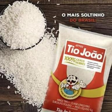 Arroz Branco Brasileiro Tio Joao 907g - Pack 4 x 907g - Brazilian White Rice