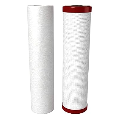 AquaticLife 10-Inch Cartridge Filters, RODI Reverse Osmosis Deionization Water Filter Replacement Cartridges Kit (Carbon Plus Chloramine)