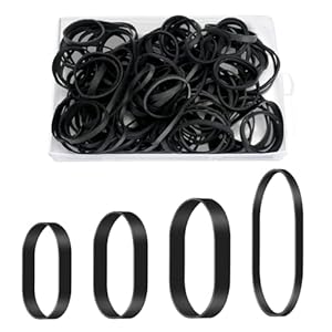 Parastar addf01, 100 Stück Schwarz Gummibänder Set