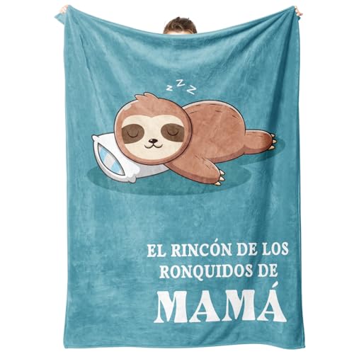 Niyewsor Presente mãe, presentes para mães cobertor, presente de aniversário para mãe, presente de aniversário da mãe, presentes para a mãe, preguiçoso manta de flanela (Ciano, 130 x 150 cm)