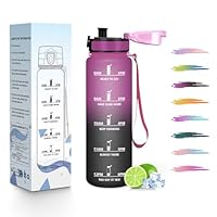 HoneyHolly Trinkflasche Kinder 500ML, Wiederverwendbar Mit Zeitskala, Wasserflasche, Auslaufsicher Sportflasche, Trinkflasche Sport für Laufen, Radfahren, Arbeiten, Schule, Fitnessstudio