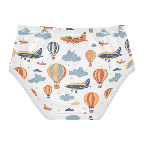 ZZKKO Hot Air Balloon and Airplane Girls Underwear Toddler Panties for Girls Comfort Brief Size 2T-8Y2