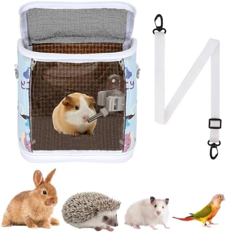 Bird Travel Carrier with Water Bottle Holder: Which One Stands Out? 7 Guinea Pig Carrier Bag with Water Bottle,Travel Portable Small Animal Carrier Sling Pouch, Clear Window Carrier Backpack for Hamster Bunny Gerbil Hedgehog Sugar Glider Lizard Bird.(Blue)