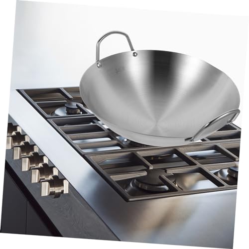 Wok de acero inoxidable con doble mango y diseño reforzado miniatura 4