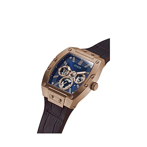GUESS-Chronograph-Blue-Dial-Mens-Watch-GW0202G2-Genuine-Leather-Brown-Strap