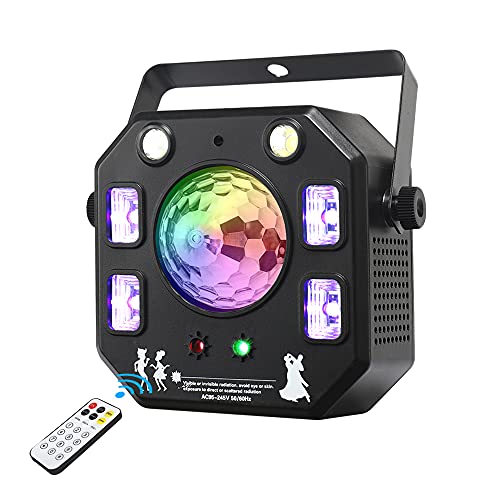 Party DJ Light, WorldLite Led Stage Lights 4 in 1 with Magic Kaleidoscope Ball, Led Patterns Strobe and Purple UV Light, Great for Stage & DJ Lighting, Disco Club Party Wedding Lights