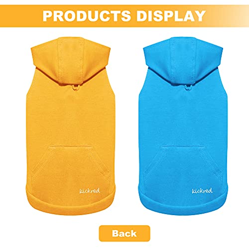 Kickred 2 Pieces Dog Hoodie Sweaters, Spring Dog Vest Sweatshirt With Hat & Pocket & Leash Hole, Basic Pet Clothes Hoodies For Small Medium Large Dogs, M #TOP2