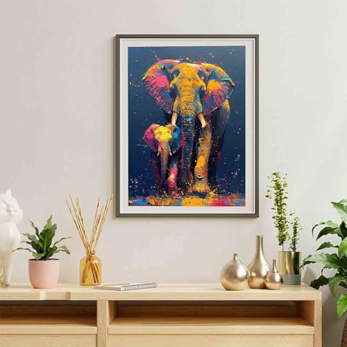 Diamond Painting Éléphant Kit Anti Stress Adultes Activité DIY