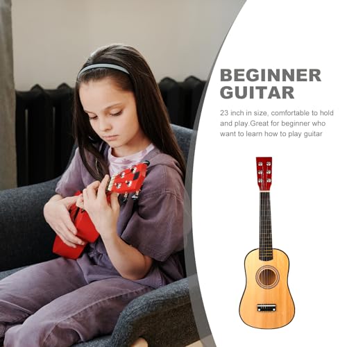 Image of jojofuny Girl Birthday 23 Inch Kids Guitar 6 String Small Guitar Beginner Guitar Early Learning Folk Acoustic Guitar for Kids Children Music Instrument Ages (As Shown) Puzzle Toy