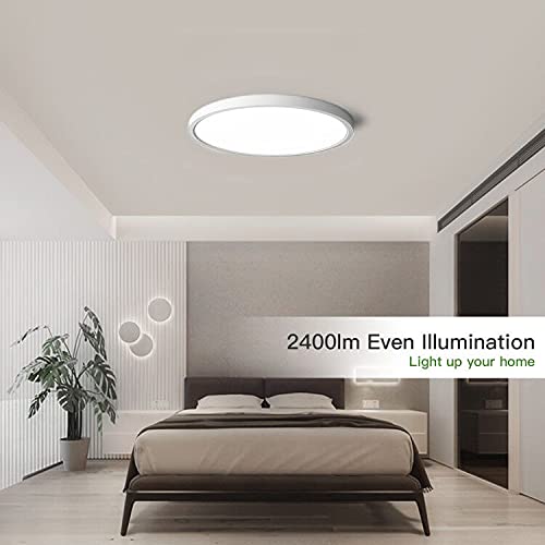 Ocioc 24W Flush Mount Ceiling Lights Fixture 12 Inch 6500K Daylight White Ultra-Thin Round Led Lighting Lamp-2 Pack thumb #6