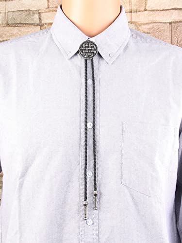 Image of GelConnie Native American Bolo Tie Rodeo Cowboy Leather Necktie Western Necklace Costume Accessories for Men,Women
