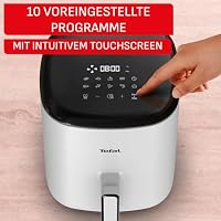 Tefal Easy Fry Pop Heißluftfritteuse, Füllmenge von 5 L/1 kg, 10 automatische Programme, stylischer Look, spülmaschinengeeigneter antihaft- Frittierkorb, inkl. Backpapierblätter, Hellgrau, EY245GE0 – Ansicht 5
