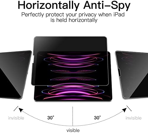 JETech Privacy Screen Protector for iPad Pro 12.9-Inch (6th/5th/4th/3rd Generation, 2022/2021/2020/2018), Anti-Spy Tempered Glass Film, 1 Pack