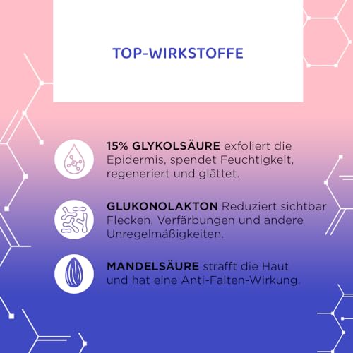 Eveline Cosmetics Serum Shot 15% Glycolic Acid Scrub Lisciante Viso Per Unificare Il Tono Della Pelle 30 Ml - 4