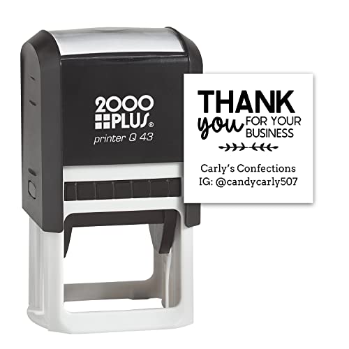Personalized Thank You For Your Business Stamp / 1.625" Square Self Inking Stamp / Small Business Black Ink Stamper / Made In The Usa #TOP5