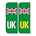 Confezione da 2 adesivi in vinile con bandiera britannica Union Jack, per veicoli elettrici verdi, targa, per auto, Regno Unito, sostituisce la vecchia versione GB
