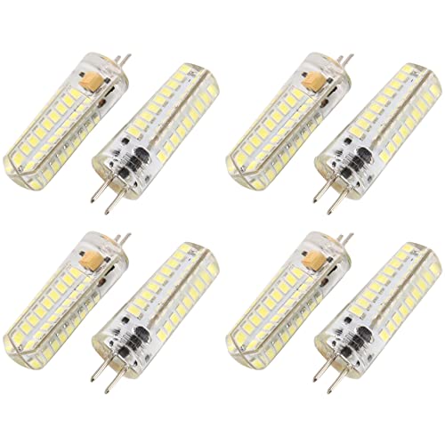 Kznifmk 8X 6.5W GY6.35 Bombillas LED 72 2835 SMD LED 320Lm 50W Lámparas HalóGenas Equivalente Regulable Puro 6000K 360 Grados ÁNgulo de Haz Bombilla de MaíZ de Silicona