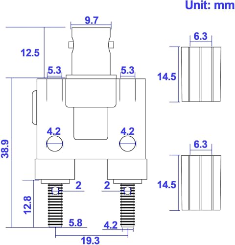 Image of MX BNC Female Plug to 2X 4mm Dual Banana Female Jack Socket Binding Post RF Coax Coaxial Splitter Connector BNC Banana Adapter for HF Radio Antennas Oscilloscope DVM (PACKOF2)