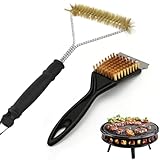 2 Pezzi Spazzola Barbecue,Pulizia Griglia Garbecue,Spazzola BBQ in Ottone,Spazzola BBQ Con Raschietto in Acciaio Inox,Per Pulire Griglie In Ghisa,Barbecue a Gas e a Carbone (Y + Raschietto)