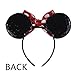 JIAHANG Polka Dot Mic Mouse Ear Headband Hair Bow Headband, Sequin Bow Festival Fashion Hairband Amusement Park Headwear for Women Girls
