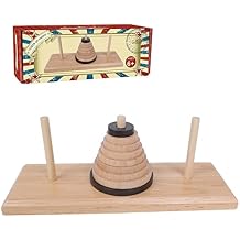 Gothink Wooden Nine-Storey Tower of Hanoi Logic Puzzle Brain Teaser Intellectual Toy for Kids and Adults