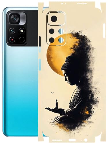 Image of AtOdds - Full Body Back Screen Guard Protector Film - Lamination Wrap Skin Sticker Compatible with Poco M4 PRO (5G) | Scratchproof Matte Finish (Divine)