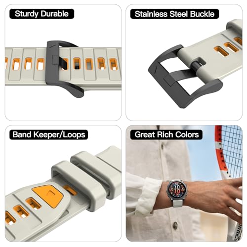 Image of OVERSTEP Compatible with Fenix 8 47mm Watch Bands, 22mm Soft Siliocne Strap for Garmin Fenix 5 /Fenix 5 Plus /Fenix 6 /Fenix 6 Pro /Fenix 7 Smartwatch