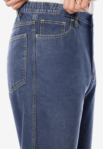 Liberty Blues by Kingsize Men's Big & Tall Lightweight Comfort Side-Elastic 5-Pocket Jeans - 58 40, Blue Wash3