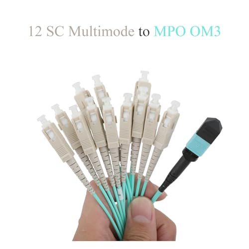 Câble d'extension fibre optique MPO vers 12SC OM3 multimode de 5 mètres pour réseau 10G