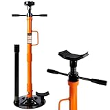 Underhoist Support Stand, 1-Ton Capacity, 3-Section Adjustable Height 34.8'' to 70.9'', Self-Locking Threaded Screw with Thrust Bearing Pole Jack, 2 Replaceable Saddles for Vehicle Component Support