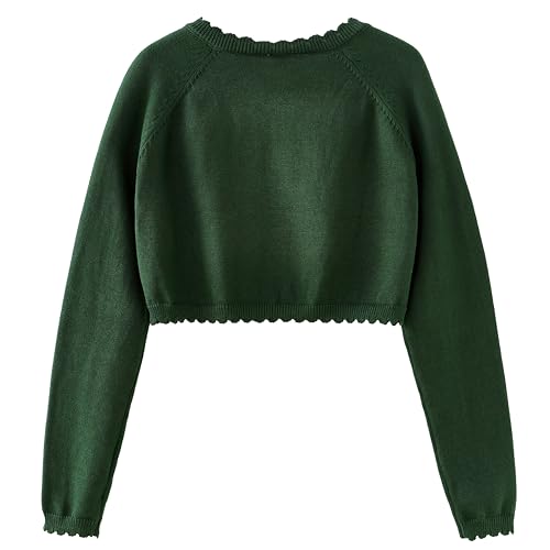 Image of Cropped Shrug Cardigan Girls Cotton Soft Long Sleeve 5-12 Years (Dressy)