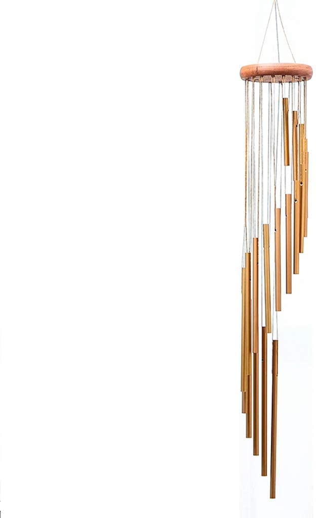 Carillon a Vent pour Maison Carillons Éoliens en Métal Créatifs Musique Rotative Multi-syllabes Carillon Éolien en Spirale Chambre Balcon Décoration Décoration Intérieure(Gold)